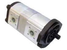 Image 0510665081 Bosch Rexroth hydraulic double gear pump 16+8 cm3 splined shaft z9