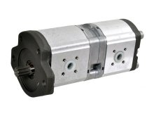 Image 0510765351 Bosch Rexroth hydraulic double gear pump 22+16 cm3 splined shaft z9