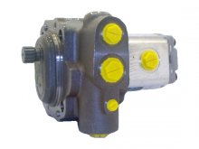 Image C44.0/17.0L38334 Sauer Danfoss hydraulic double gear pump 44+17 cm3 splined shaft z15