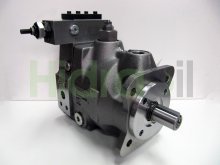 Immagine PV016R1K1T1NGLC Pompa idraulica Parker a pistoni portata variabile 16 cc/giro controllo potenza 11 kW con albero cilindrico da 25 mm