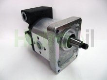 Image 0510525059 Bosch Rexroth hydraulic gear pump 14 cm3 tapered shaft and flow control valve