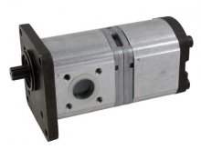 Image 0517765301 Bosch Rexroth hydraulic double gear pump 22+14 cm3 with splined shaft 9 teeth