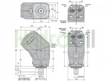 Thumbnail of F1-101-RB 3784100 Pompa idraulica Parker a pistone a gomito 101 cc/giro con albero scanalato 8 denti BSP destra