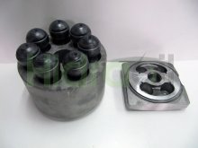 Image 102335 Bosch Rexroth Brueninghaus Hydromatik A6VM barrel cylinder block with pistons and valve plate