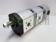 Image 0510665465 Bosch Rexroth hydraulic triple gear pump 16+14+8 cm3 tapered shaft