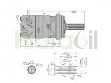 Thumbnail of WMTF-T160 Hidraoil hydraulic motor PTO 160 cm3 30 CV 540 rpm with agriculture PTO splined shaft z6