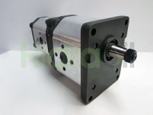 Thumbnail of 1PLD66-16DE10B Roquet pompe hydraulique double à engrenage 44+10.6 cm3 arbre conique flasque ports rotation droite