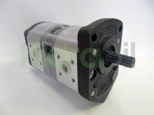 Image 0510265006 Bosch Rexroth hydraulic double gear pump 4+4 cm3 with splined shaft