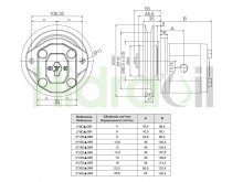 Thumbnail of 2L6DP09R Roquet hydraulische Zahnradpumpe 4 cm3 mit Riemenscheibe P-Flansch 2 Löcher Gewindebuchsen Rechtsdrehung