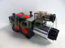 Thumbnail of WSEL6V038-12VDC Hidraoil flow diverter valve 6 ports G3/8 12V DC with drain stackable