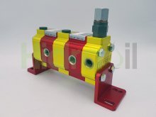 Thumbnail of 9RS02D02 Vivolo gear flow divider 2 elements 0.25 cm3 with single valve 20-140 bar group 0 Vivoil
