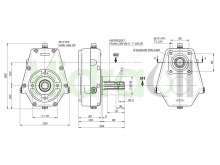 Image 72001-5 Hidraoil gearbox male relation 1:3.5 for Volvo type pumps 