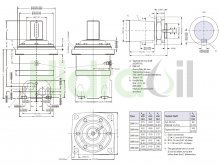 Image 151B3114 OMV 800 Danfoss hydraulic orbital motor 800 cm3 with tapered D60 shaft